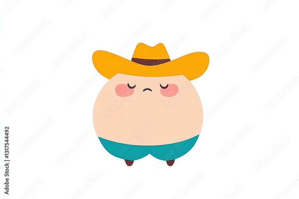 This cowboy character showcases a soft, sad expression while wearing a traditional hat, creating an element of storytelling that evokes emotions in a charming style. This cowboy character showcases a soft, sad expression while wearing a traditional hat, creating an element of storytelling that evokes emotions in a charming style.