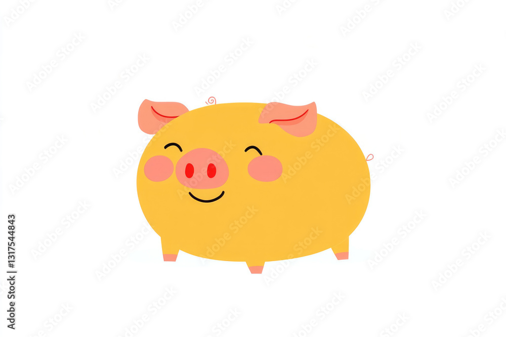This image features a joyful yellow pig with a big smile, radiating happiness and playfulness, making it a perfect representation of cheerful emotions and delightful characters. This image features a joyful yellow pig with a big smile, radiating happiness and playfulness, making it a perfect representation of cheerful emotions and delightful characters.
