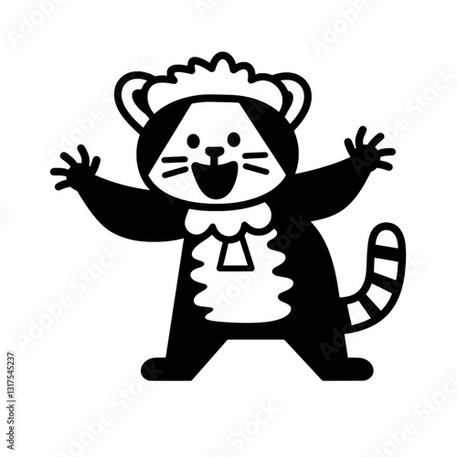 Cheerful cartoon character designed as a playful animal in a fun, vibrant style bringing joy to any audience