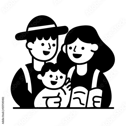 Family bonding moments highlighted in a charming vector illustration capturing joy and togetherness