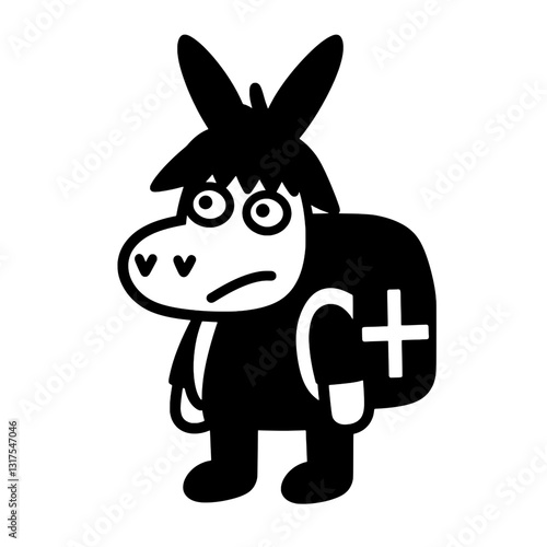 Creative vector illustration of a cartoon animal character with a backpack in a playful style
