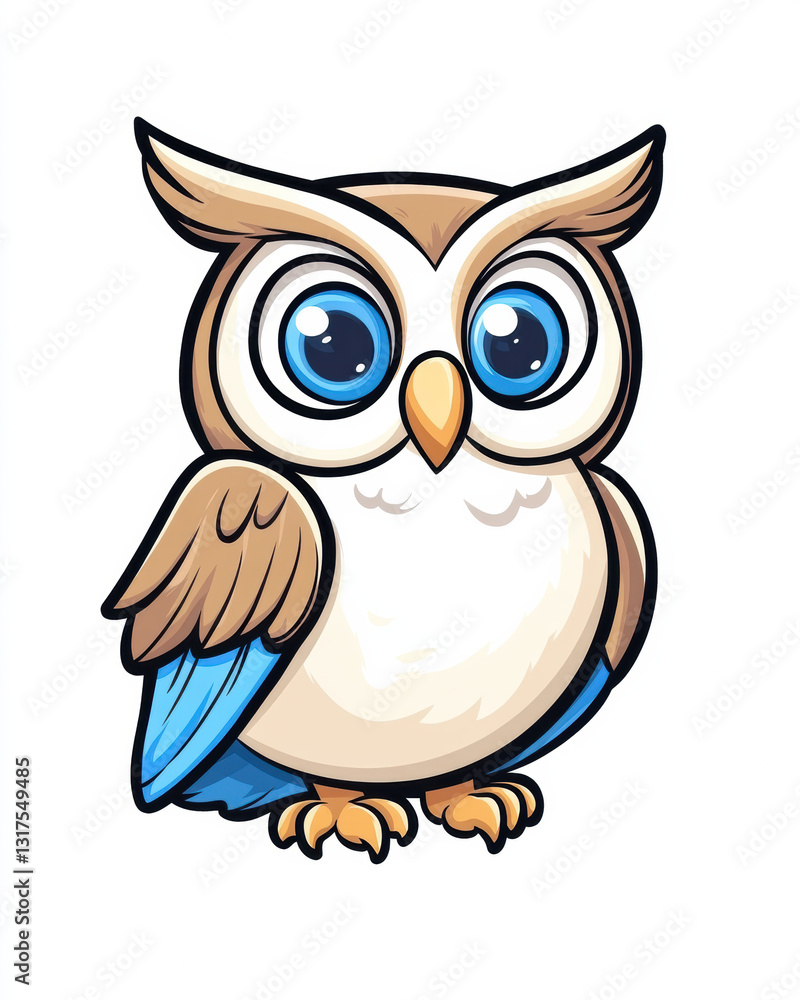 Fototapeta premium owl Cute owl illustration in vibrant colors, perfect for kids decor