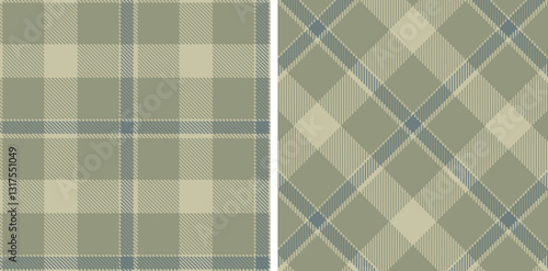 Pastel Seamless Tartan in Smoky Putty tones Fabric Design