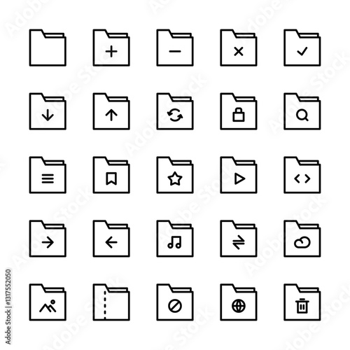 Folder icon set. Folder vector icon.