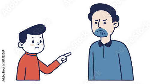Sketch Style A handdrawn effect showing a witness with a concerned expression pointing towards a timidlooking suspect capturing the emotional weight of the moment.