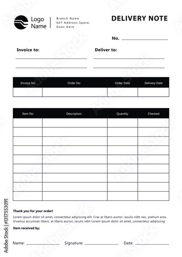 Free Delivery Note Template