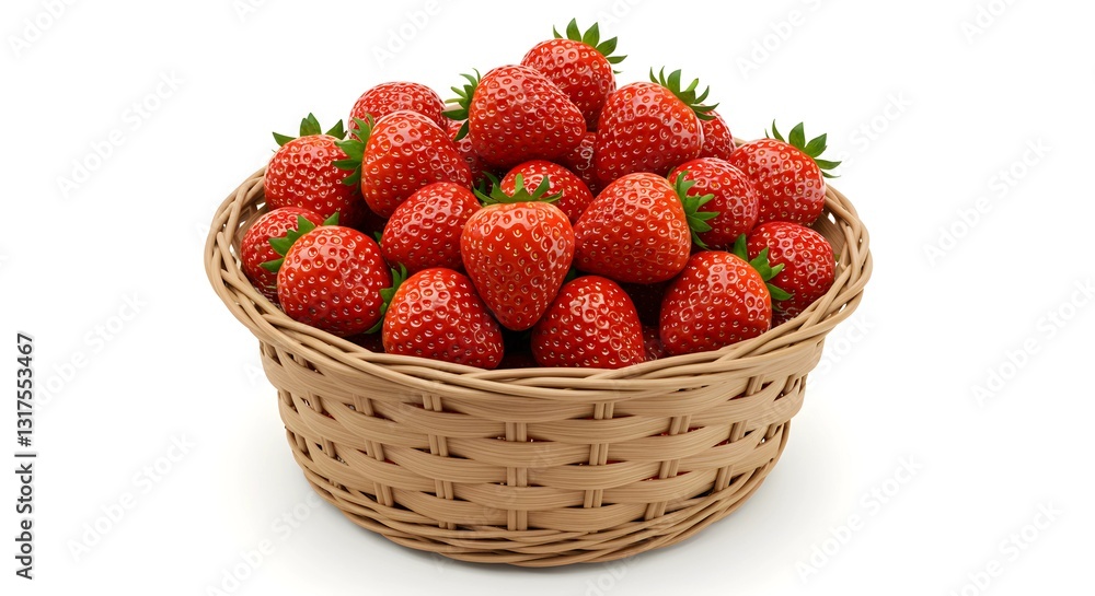 strawberries in a basket top view isolated on white strawberries in a basket top view isolated on white