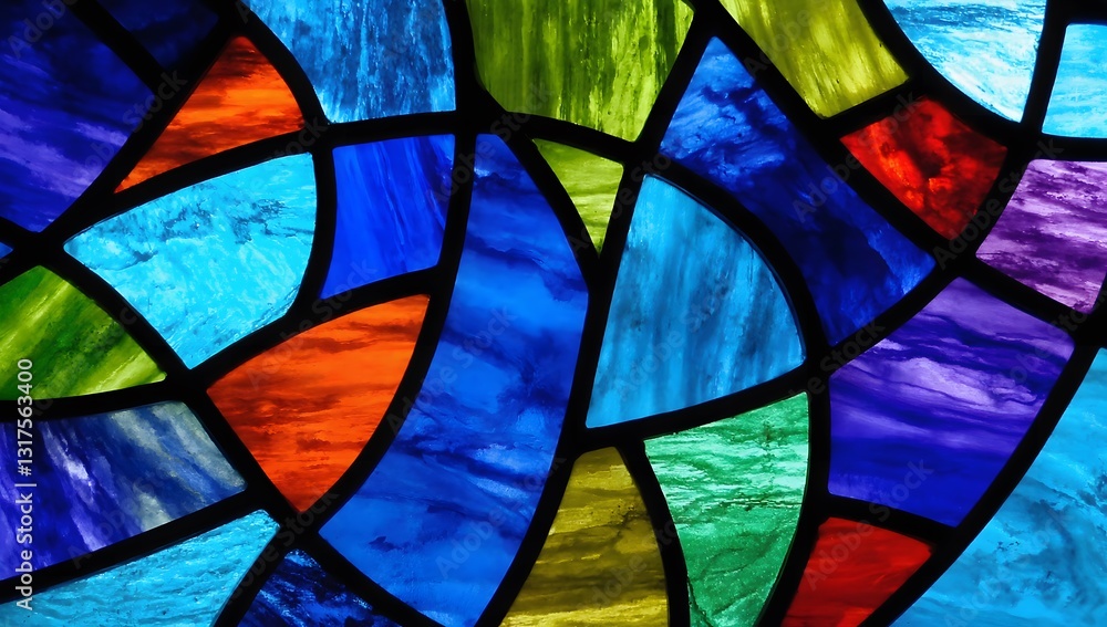 A vibrant mosaic pattern fills the entire frame, featuring irregular geometric shapes arranged in a flowing, organic layout. The segments create winding pathways of color that curve and interweave A vibrant mosaic pattern fills the entire frame, featuring irregular geometric shapes arranged in a flowing, organic layout. The segments create winding pathways of color that curve and interweave