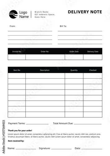 Free Delivery Note Template