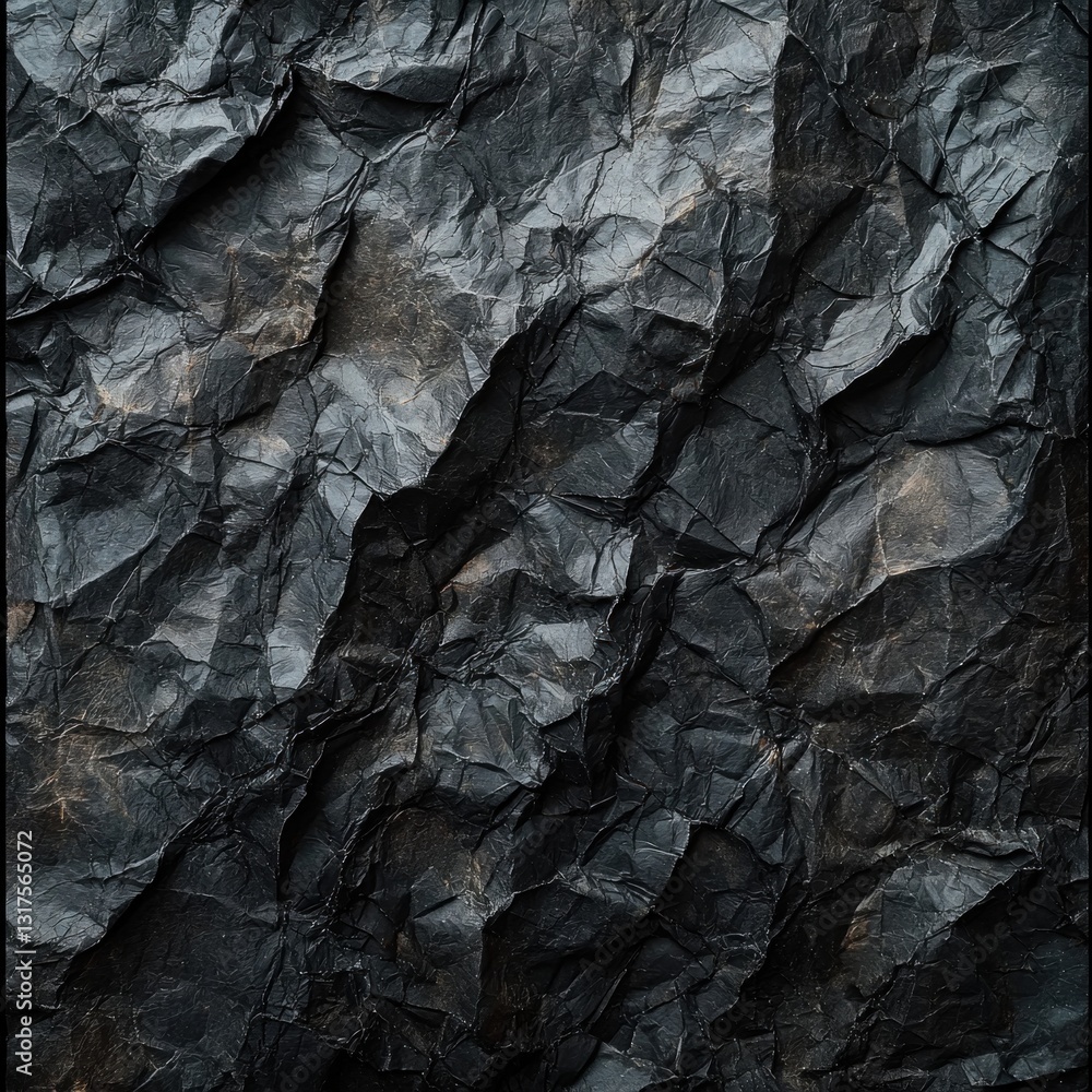 Crumpled texture. Dark, rough, with highlights. Distressed look Crumpled texture. Dark, rough, with highlights. Distressed look