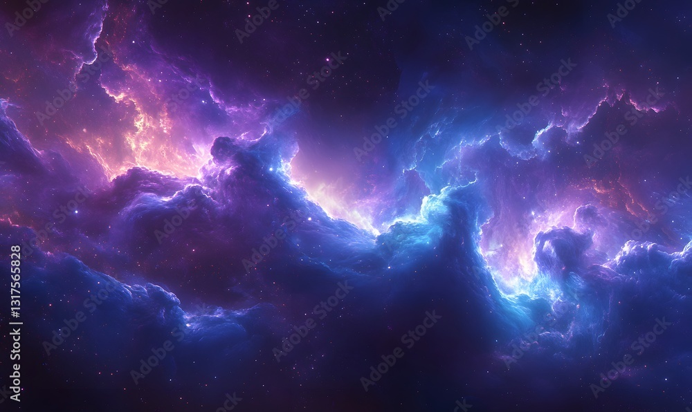 Fototapeta premium Celestial Symphony: A Vibrant Tapestry of Cosmic Clouds and Stardust