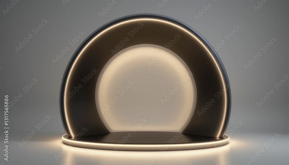 Modern Geometric Display Space with Soft Ambient Lighting Modern Geometric Display Space with Soft Ambient Lighting