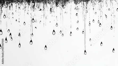 Water drop or splash vector eyewaters or droplets of waterfall watering with liquid aqua and splashing raindrops dropping down set illustration isolated on white background