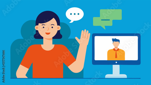 Inclusive Features An illustration of a host providing sign language interpretation with an interpreter visible on a separate screen beside them.