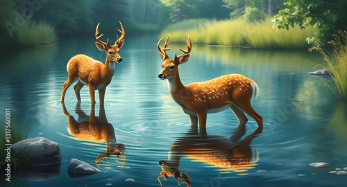 deer oil paint