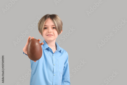 Cute little boy with chocol...