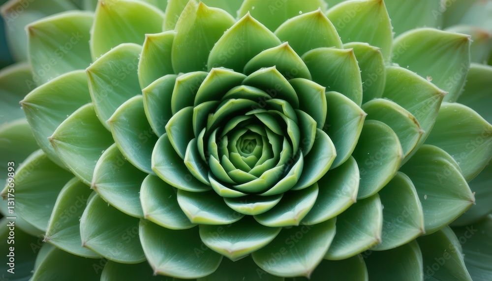 Spiral Pattern of Green Succulent Plant with Intricate Leaves Spiral Pattern of Green Succulent Plant with Intricate Leaves