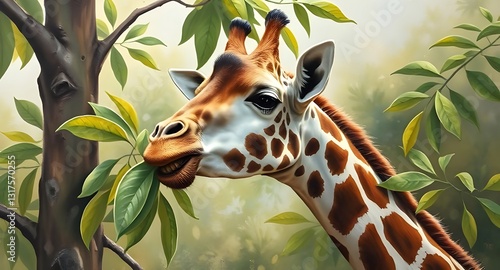 giraffe in the jungle