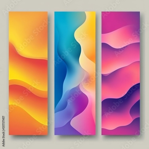  Set of abstract backgrounds with beautiful gradient colors, perfect for posters, flyers, banners, and backdrops. photo