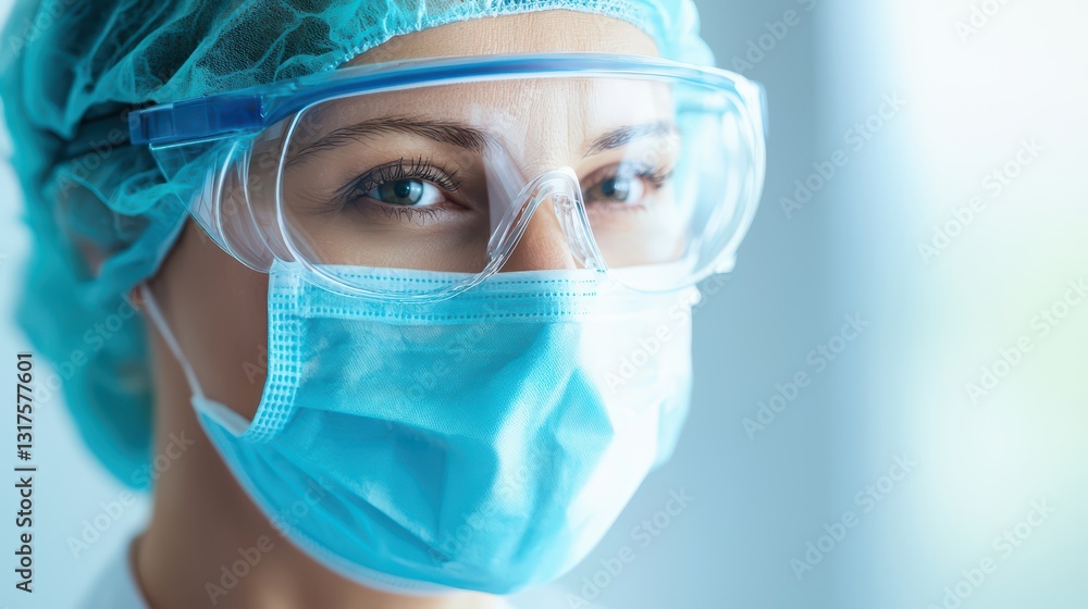 Medical Professional Wearing Protective Gear with Holographic Technology in Diagnostic Setting Medical Professional Wearing Protective Gear with Holographic Technology in Diagnostic Setting