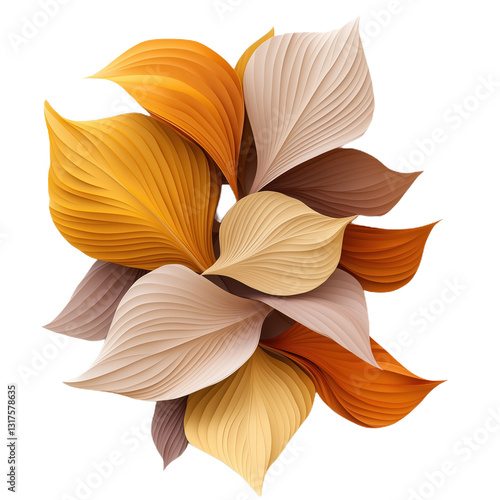 Soft abstract minimalist pile of leaves showcasing warm autumn colors and textures
