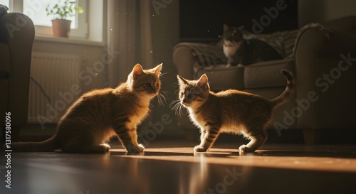 Playful Pets in a Cozy Home Setting