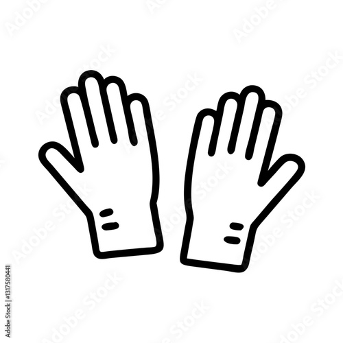 Cleaning gloves icon, protective equipment, vector illustration, simple design, monochrome style
