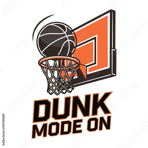 Dunk Mode On T Shirt Design Basketball