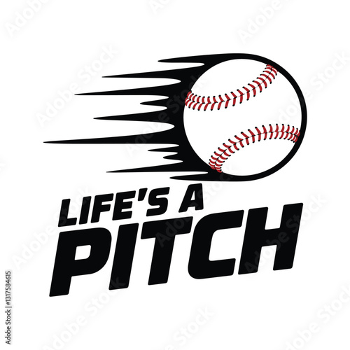 Life Is A Pitch T Shirt Design Baseball