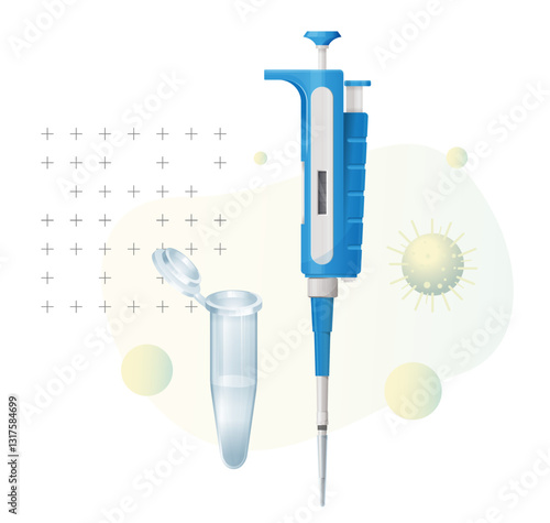Micropipette - PCR Testing Lab Apparatus - Illustration