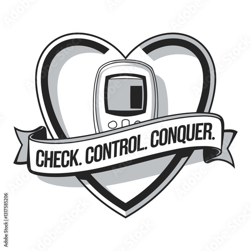 Check Control Conquer T Shirt Design Diabetes Meter