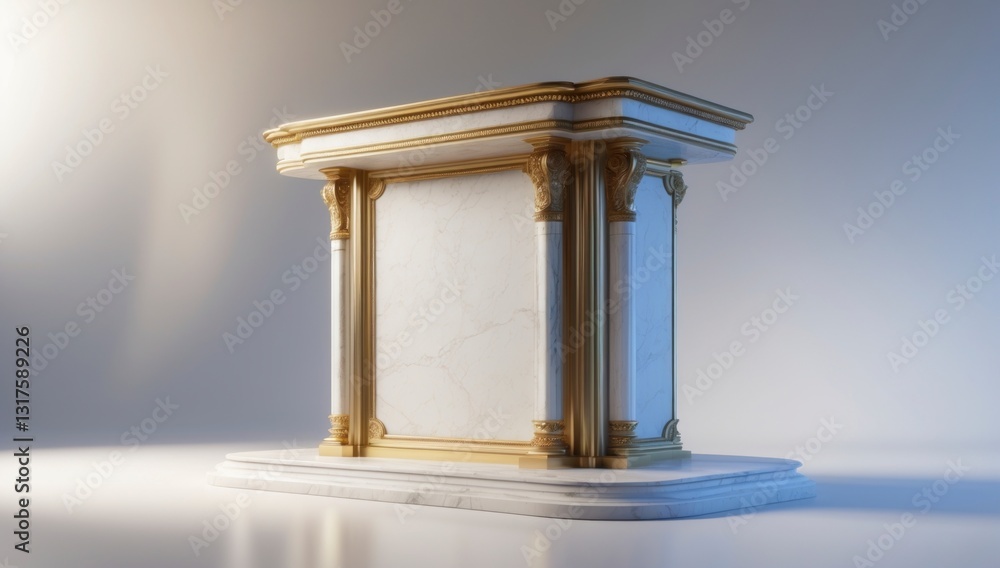 Obraz premium Elegant Marble and Gold Counter Design Luxury Home Decor