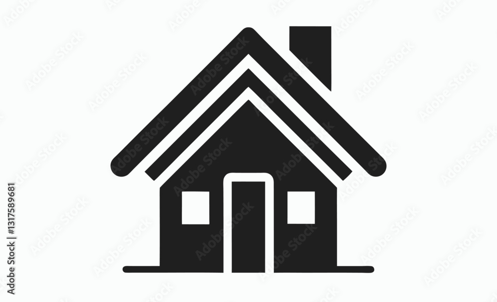 Home icon silhouette isolated on white background, web home flat icon for apps and websites Home icon silhouette isolated on white background, web home flat icon for apps and websites