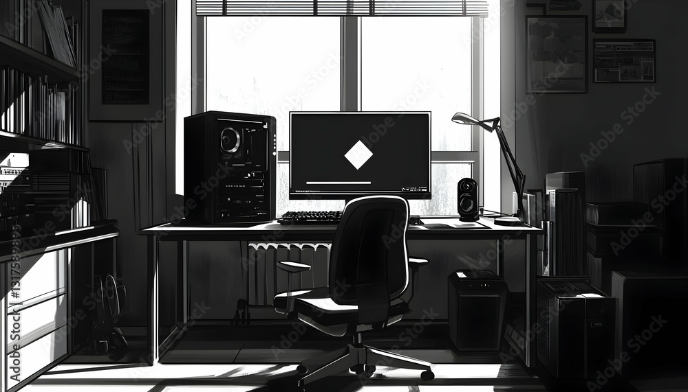 Fototapeta premium Modern gaming PC computer setup desktop powerful