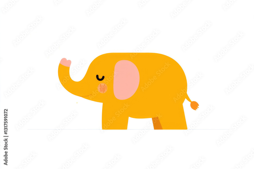 This cheerful yellow elephant character features a playful pose and a charming smile, embodying fun and warmth in a vibrant and simplistic style. This cheerful yellow elephant character features a playful pose and a charming smile, embodying fun and warmth in a vibrant and simplistic style.