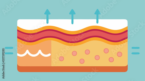 Skin Barrier An illustration showing skin layers epidermis dermis with arrows indicating how nanotechnology can help overcome the skin barrier.