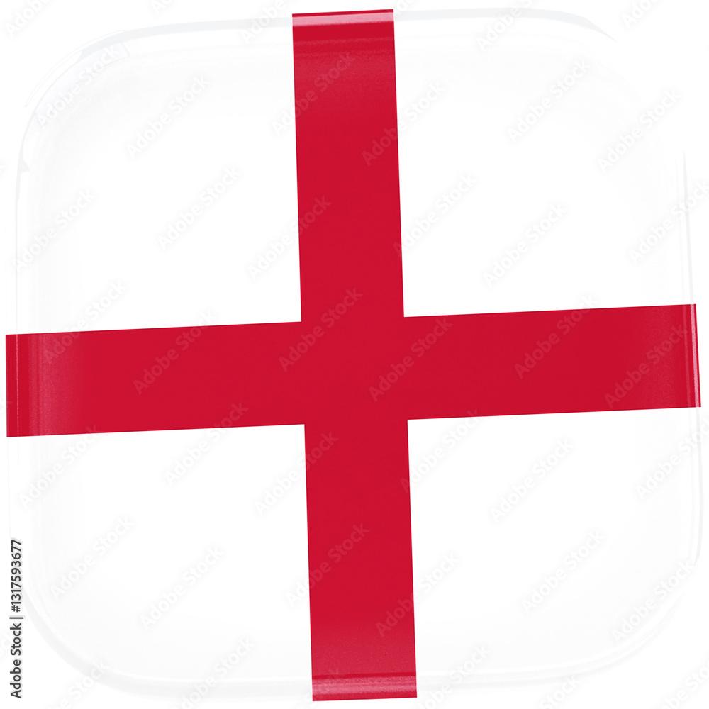 Obraz premium Elegant and Professional United Kingdom Flag Icon with a Three-Dimensional Glossy Effect for UI Design, Mobile Apps, and Web Projects. United Kingdom National flag.