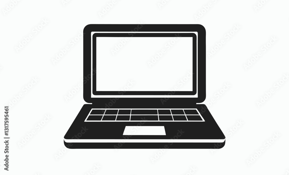 Laptop icon silhouette vector illustration, laptop computer or notebook computer flat icon for apps and websites Laptop icon silhouette vector illustration, laptop computer or notebook computer flat icon for apps and websites