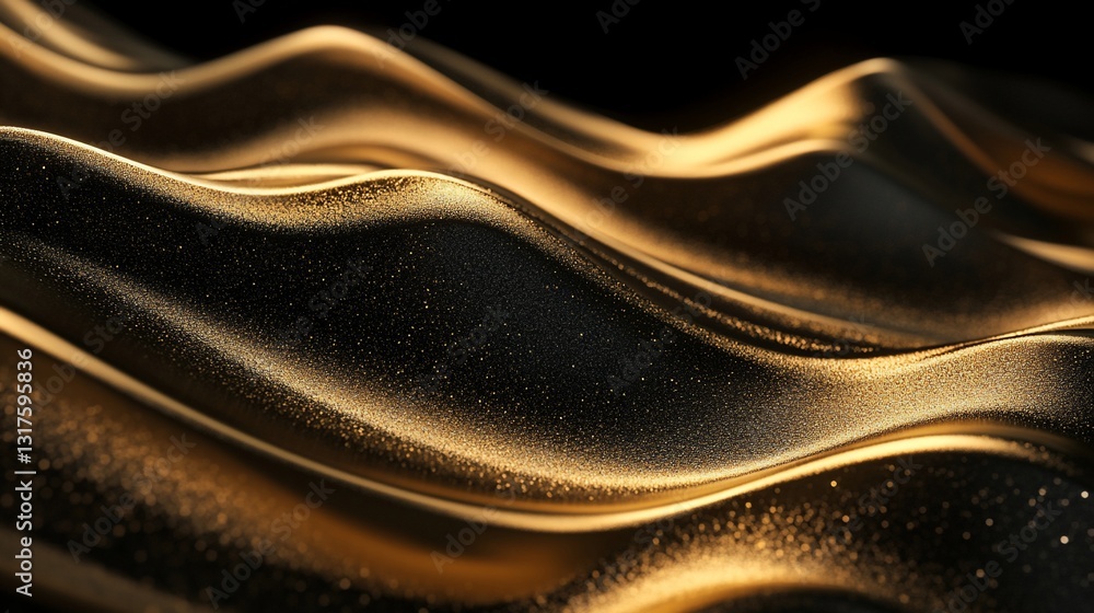 Abstract Golden Waves: A Luxurious Textured Background Image