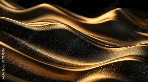 Abstract Golden Waves: A Luxurious Textured Background Image