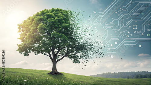 Digital transformation of nature: technological evolution and environmental harmony.
