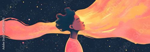 Morning affirmations for self-esteem illustrated with a tiny person concept, promoting good vibes.