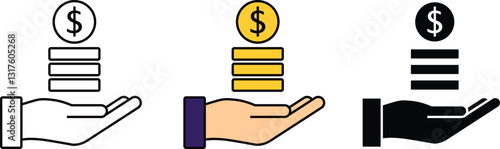 Silhouette Generous Hand Offering Wealth and Financial Growth
