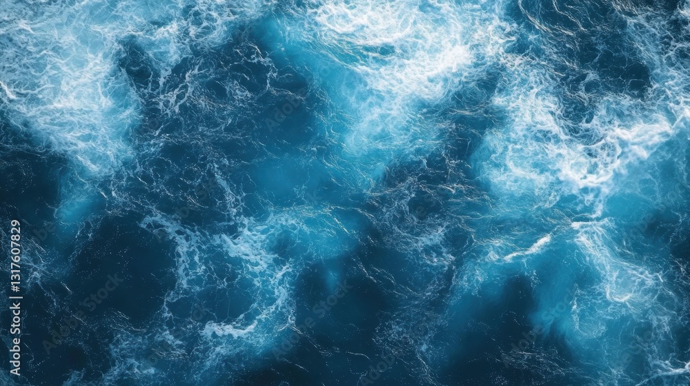 Fototapeta premium Dynamic ocean waves ocean surface nature photography underwater environment aerial view fluid motion