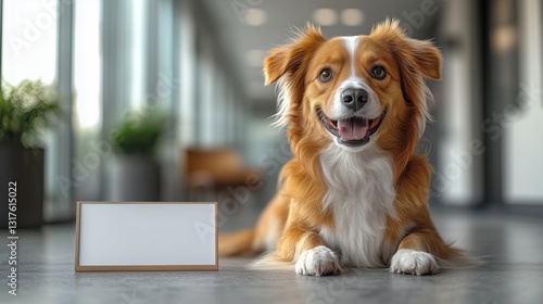 Wallpaper Mural Happy Dog in Indoor Space with Relaxed Expression Torontodigital.ca