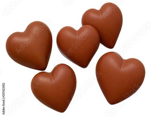 heart shaped chocolate candies isolated on transparent background  - generated by ai