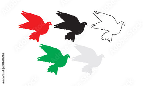 Watercolor clipart vector of pigeon, isolated on a white background, pigeon vector, drawing clipart, Illustration Vector, Graphic Painting, design art, logo