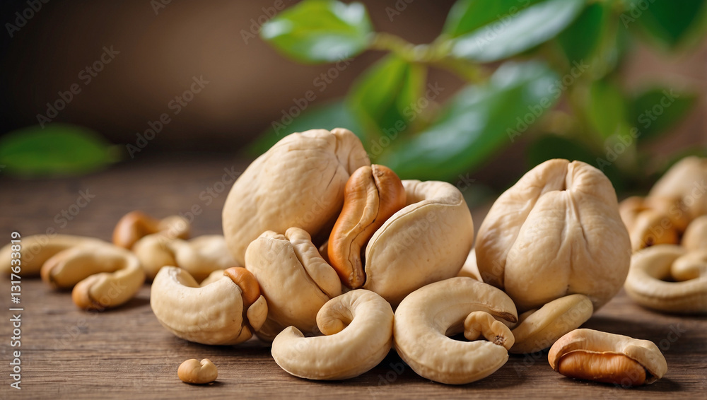 Two Delicious Cashew Nuts Isolated on a White Background for Nut Photography Two Delicious Cashew Nuts Isolated on a White Background for Nut Photography