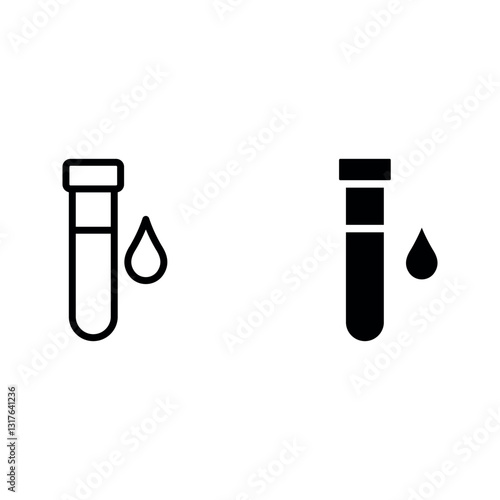 Blood sample icon set color editable