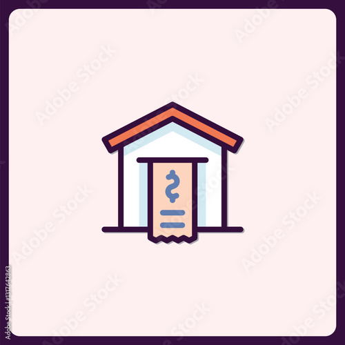 Minimalist Icon Depicting Housing Costs and Financial Obligations Symbol